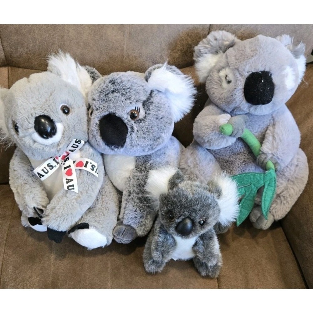 Koala Plush Lot of 4 Australia ABC Bakers Girl Scouts FAO Schwarz Soft Stuffed